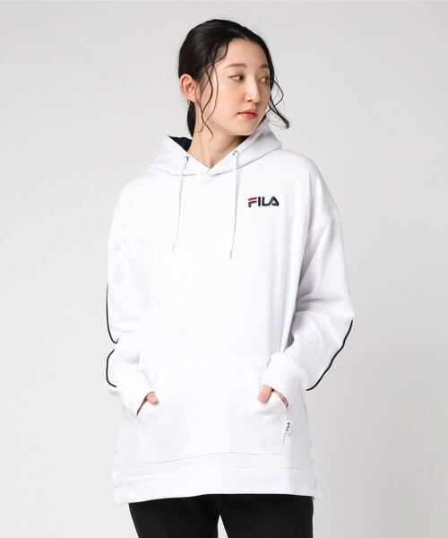 パーカー 【FILA/フィラ】サイドスリットプルオーバーパーカー ビッグシルエット ブランドロゴ 刺繍|ZOZOTOWN PayPayモール店|01