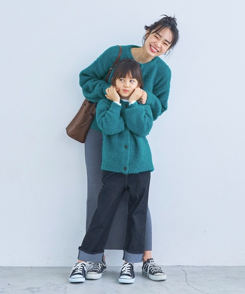 coca カーディガン キッズ 親子お揃い ブークレニットクルー