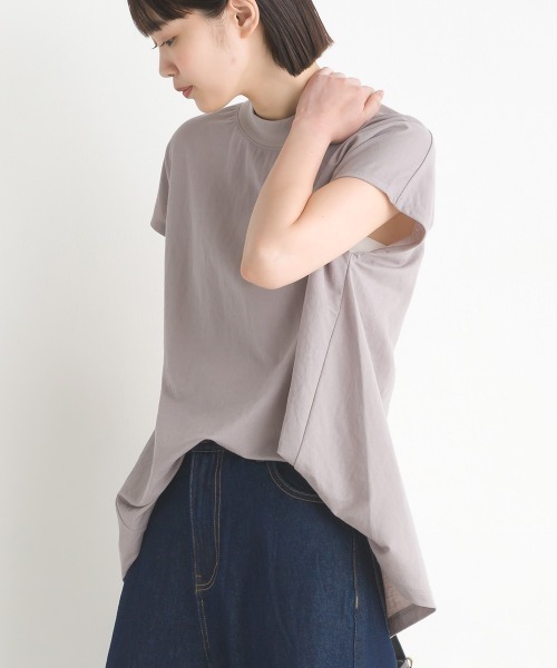 OMNES（ファッション） tシャツ 接触冷感裾ラウンドフレンチ