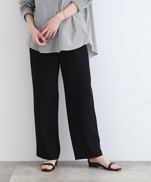 パンツ スーツ 「こなれSETUP/ウエストゴム/洗える」ストレートパンツ  