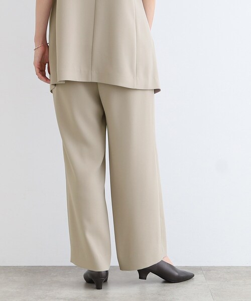 パンツ スーツ 「こなれSETUP/ウエストゴム/洗える」ストレートパンツ  