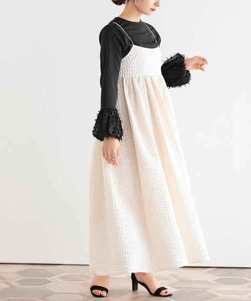 Fit more（フィットモア） ワンピース ジャガードフレア