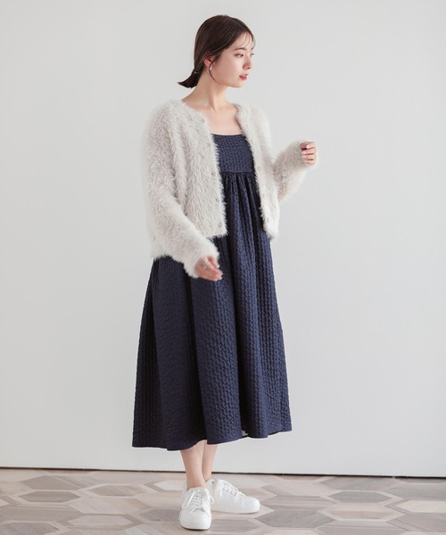 Fit more（フィットモア） ワンピース ジャガードフレア