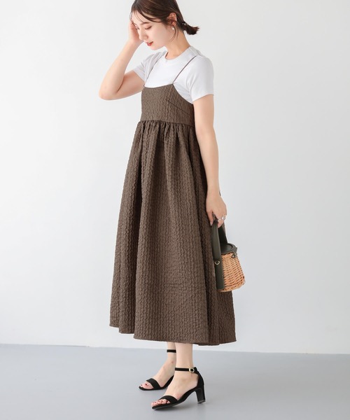 Fit more（フィットモア） ワンピース ジャガードフレアワンピース