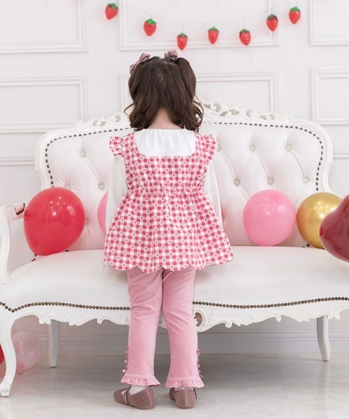 coeur a パンツ 裾フリル付きロングパンツ キッズ 子供服 女の子