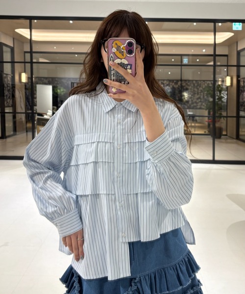ブラウス シャツ 「 ZOZO限定 」asymmetry frill shirt/アシンメトリー