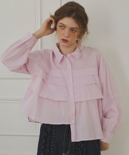 ブラウス シャツ 「 ZOZO限定 」asymmetry frill shirt/アシンメトリー ブラウス シャツ 「 ZOZO限定 」asymmetry frill shirt/アシンメトリー