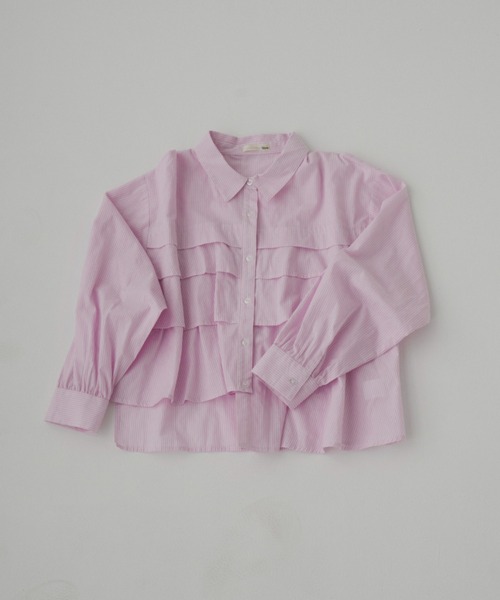 ブラウス シャツ asymmetry frill shirt/アシンメトリーフリル
