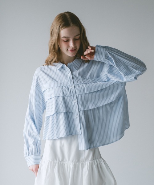 ブラウス シャツ 「 ZOZO限定 」asymmetry frill shirt/アシンメトリー