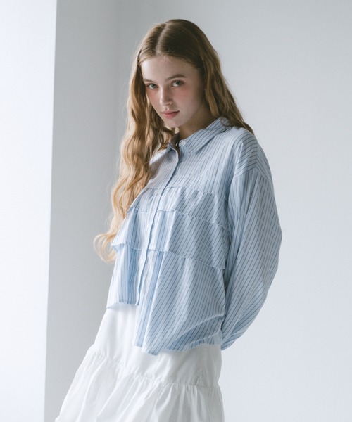 ブラウス シャツ 「 ZOZO限定 」asymmetry frill shirt/アシンメトリー