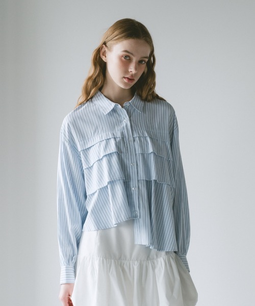 PETITROW asymmetry shirt アシンメトリーシャツ HeRIN.CYE | Asymmetry collar shirt (シャツ・ブラウス ) |SHEL'TTER