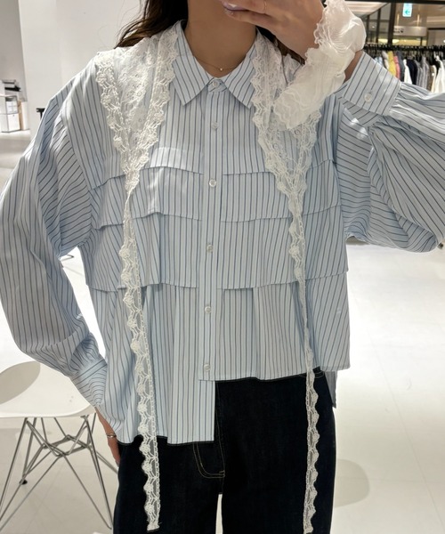 ブラウス シャツ 「 ZOZO限定 」asymmetry frill shirt/アシンメトリー