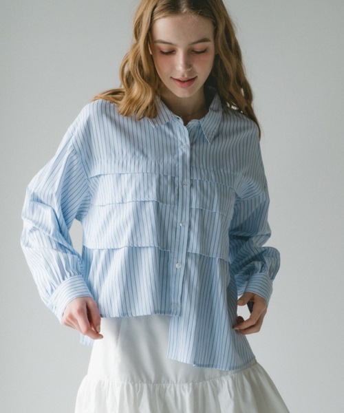 ブラウス シャツ 「 ZOZO限定 」asymmetry frill shirt/アシンメトリー