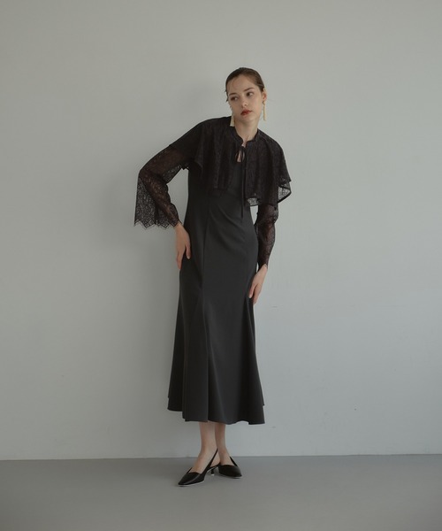 ANDRESD ドレス layered cape dress / レイヤードケープドレス
