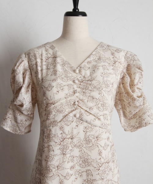 tocco closet ワンピース バックレースアップパワーショルダー