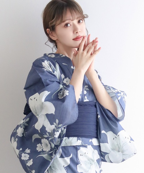 KYOETSU 浴衣 セット レディース 2点セット( + 帯 ) F