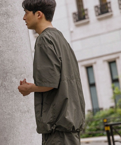 LAKOLE tシャツ 「吸水速乾」ナイロンZIP-プルオーバー「PARK by