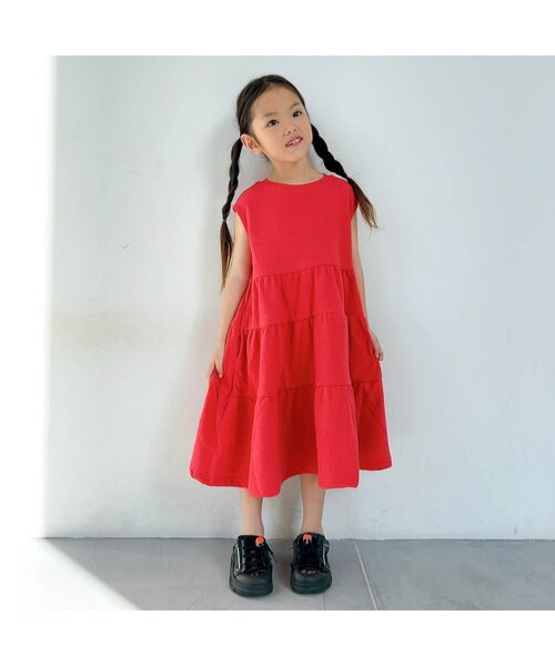 ブランド子どもワンピース まとめ売り ☆SALE☆イロチ買いしたいシャーリングワンピース（P217025）|p