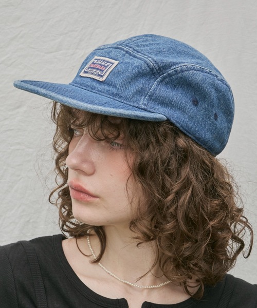 [ JEANS] Girlアイコニックデニムキャップ Chick キャップ 帽子 Damage processing Denim Cap