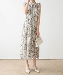 ワンピース 夏 花柄シフォンワンピースの詳細画像2