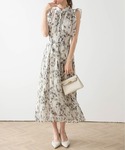 ワンピース 夏 花柄シフォンワンピースの詳細画像3