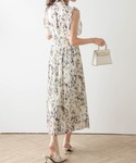 ワンピース 夏 花柄シフォンワンピースの詳細画像5