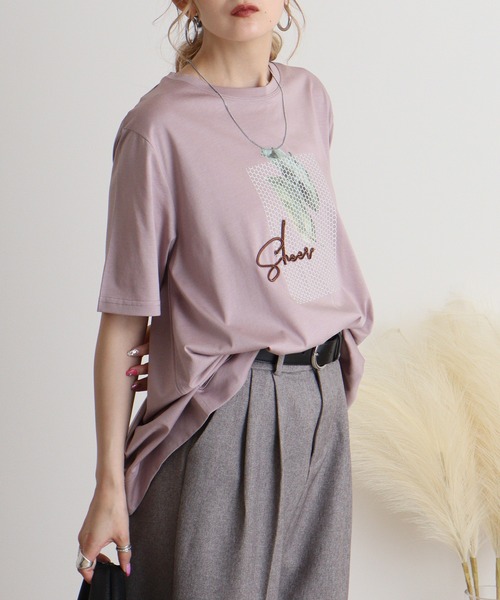 tシャツ BRODIAEA イラストプリント極サラTシャツ レディース tシャツ BRODIAEA イラストプリント極サラTシャツ レディース