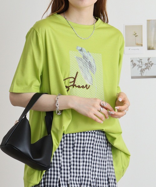 tシャツ BRODIAEA イラストプリント極サラTシャツ レディース tシャツ BRODIAEA イラストプリント極サラTシャツ レディース