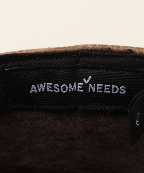 【AWESOME NEEDS】BELLBOY CAP_RIBBON ●送料・関税込● AWESOME NEEDS 帽子 キャップ BELLBOY CAP_SHEARLING_BROW
