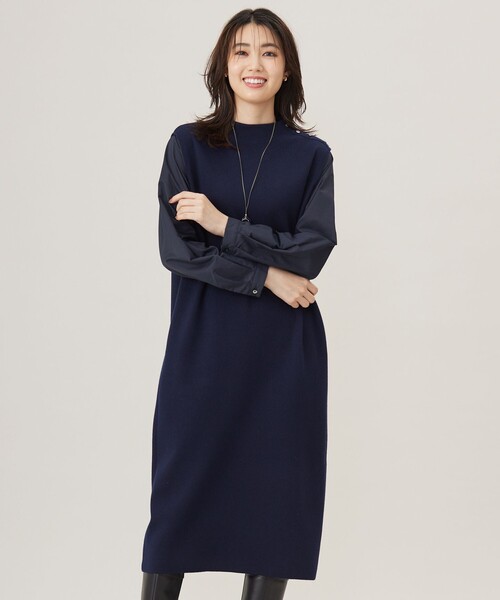 【noriyankuri ✨】❤️J.PRESS✨洗えるワンピース J.PRESS（J.プレス） ワンピース 「洗える」CLOTH COMBI KNIT