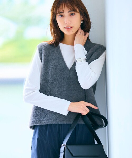 tシャツ 「洗える」コットンカシミヤ クルーネックカットソー レディース UNFILO tシャツ 「洗える」コットンカシミヤ クルーネック