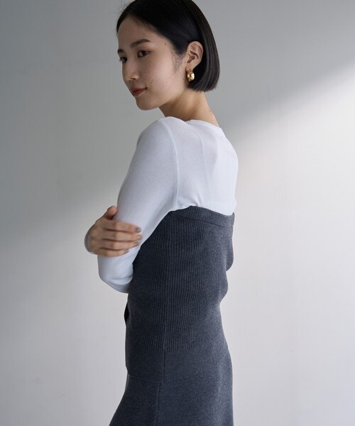 tシャツ 「洗える」コットンカシミヤ クルーネックカットソー レディース UNFILO tシャツ 「洗える」コットンカシミヤ クルーネック