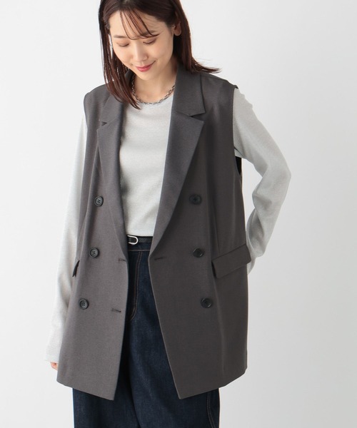 GLOBAL WORK ベスト ジレ MATINEE LINE/お手入れらくらくSET UPW
