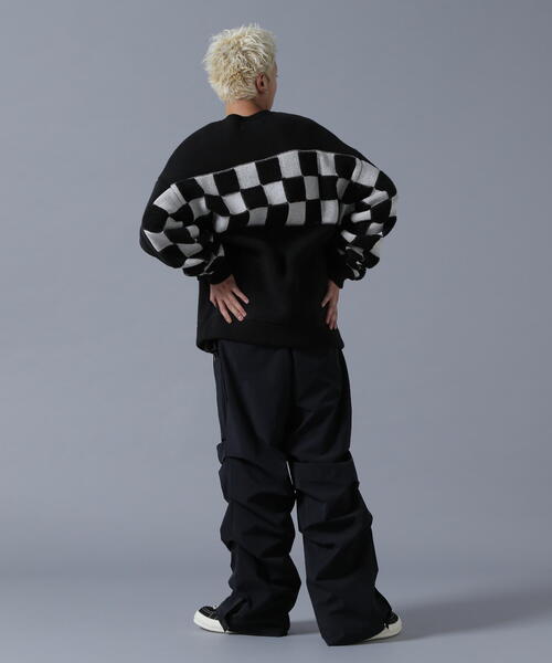 ニット セーター DankeSchon/ダンケシェーン/RV CREWNECK KNIT CHECKER レディース メンズ DANKE SCHON セーター ニット DankeSchon/ダンケシェーン/RV