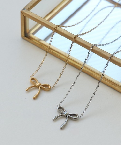 Three Four Time（スリーフォータイム） ネックレス リボンステンレス