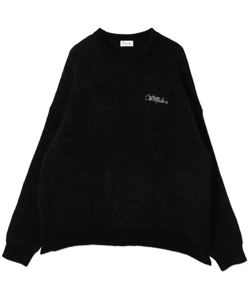 BROWNY セーター ニット BROWNY/ベロアモールワンポイントプルオーバー