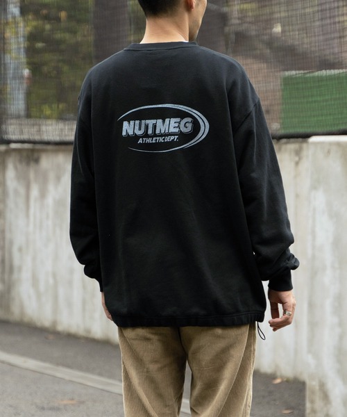 NUTMEG ナツメグ クロスネック 半袖スウェット M NO NEED トレーナー スウェット 「NUTMEG/ナツメグ」裾ドロスト