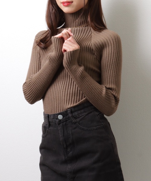 rairai　タートルネック Rib Knit cashmere rib knit turtle neck(カシミヤリブニットタートルネック)