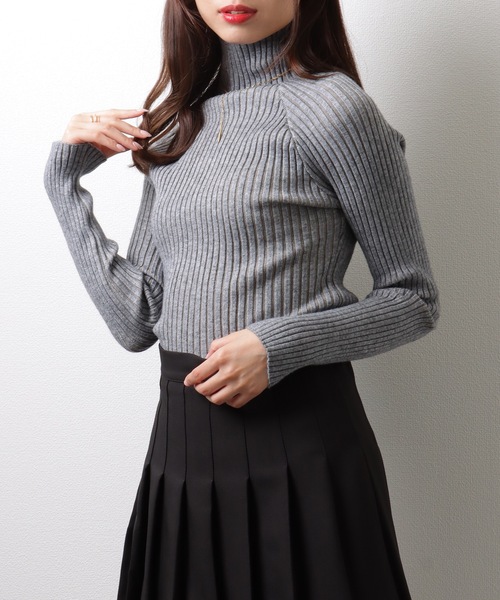 rairai　タートルネック Rib Knit cashmere rib knit turtle neck(カシミヤリブニットタートルネック)