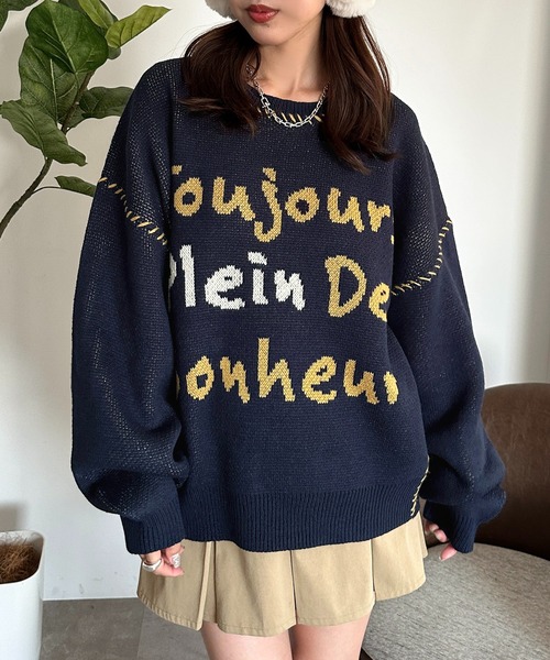 apres jour mignon（アプレジュールミニョン） ニット セーター 手書き  