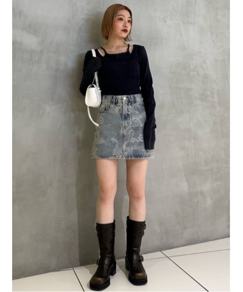 SLY デニムスカート J/W JQ DENIM S/SK ジャストウエスト