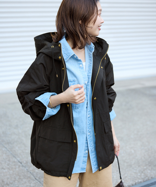 SLOBE IENA コート　PLCウェザースタンドフーディーロング souple woolダブルフェイスチェスターコート（チェスターコート