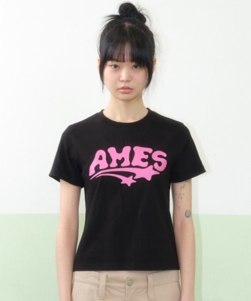 tシャツ A'GEM/9 × .kom 「AMESWORLDWIDE/アメスワールドワイド」NEW AMES LOGO TEE /ニューアメスロゴTE