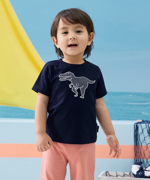 Combi mini tシャツ 半袖Tシャツ（恐竜アップリケ） キッズ 子供服