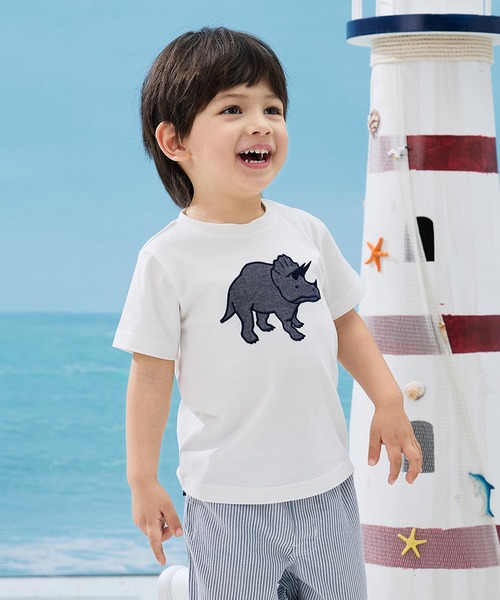 Combi mini tシャツ 半袖Tシャツ（恐竜アップリケ） キッズ 子供服