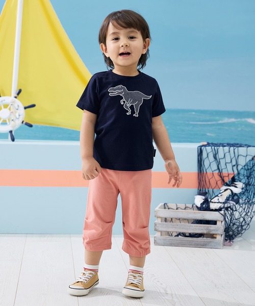 Combi mini tシャツ 半袖Tシャツ（恐竜アップリケ） キッズ 子供服