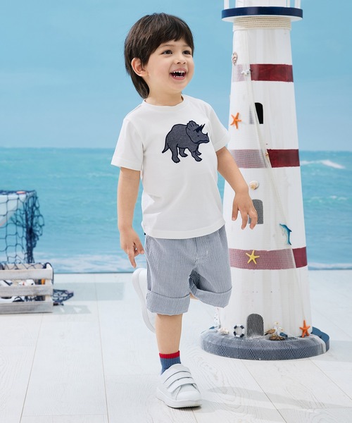 Combi mini tシャツ 半袖Tシャツ（恐竜アップリケ） キッズ 子供服