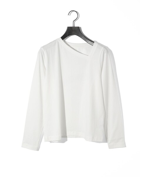 tシャツ MIDIUMISOLID for Ladies アシンメトリーネックプルオーバー レディース