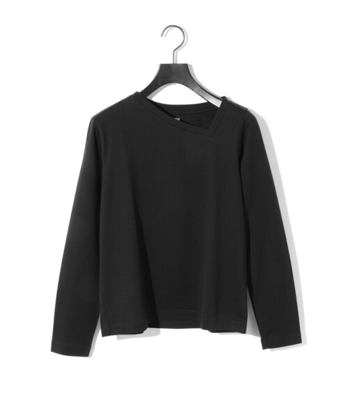 tシャツ MIDIUMISOLID for Ladies アシンメトリーネックプルオーバー レディース MIDIUMISOLID tシャツ for Ladies アシンメトリーネックプル