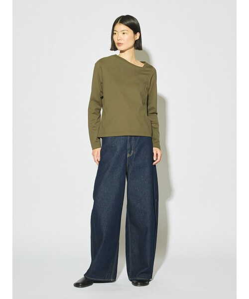 MIDIUMISOLID tシャツ for Ladies アシンメトリーネックプル